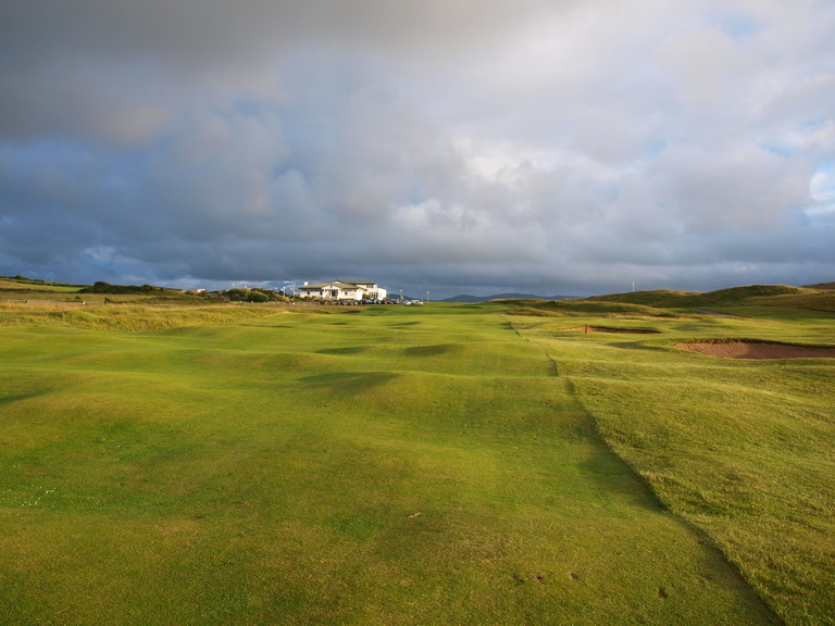 Tablet view of the clubhouse from the 10th fairway